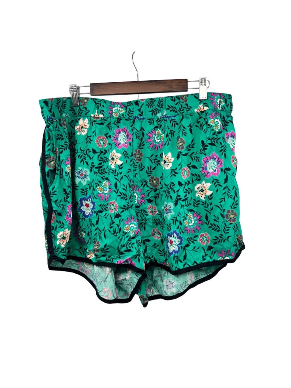 Knox Rose Floral Shorts Pull On Green/Multi Womens Size XXL Pockets